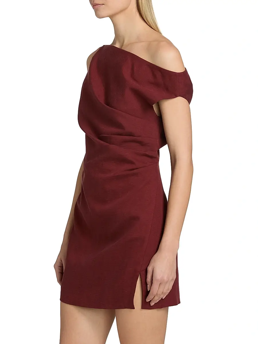 Ronny Kobo Women's Winnie Draped One-Shoulder Minidress | Thumbnail 4 Ronny Kobo Women's Winnie Draped One-Shoulder Minidress | Thumbnail 4