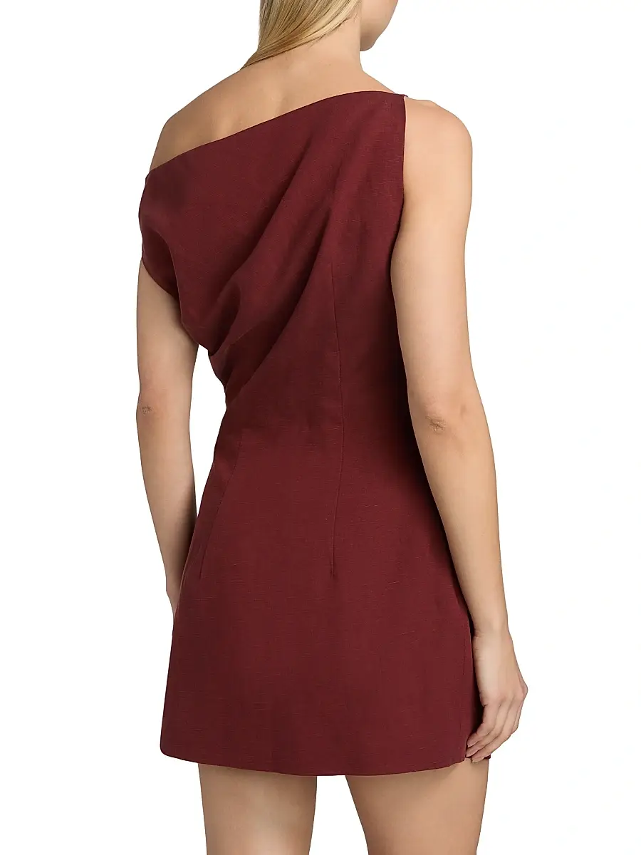 Ronny Kobo Women's Winnie Draped One-Shoulder Minidress | Thumbnail 5 Ronny Kobo Women's Winnie Draped One-Shoulder Minidress | Thumbnail 5