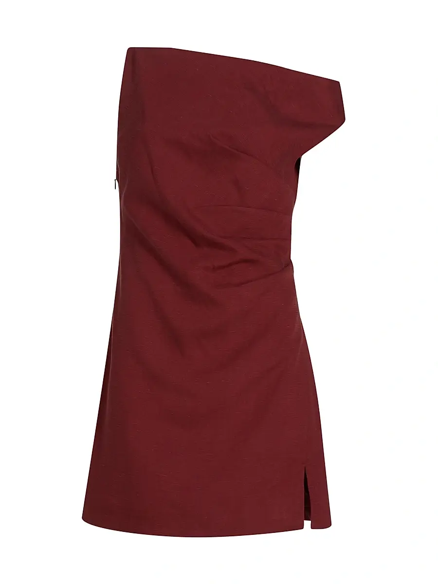 Ronny Kobo Women's Winnie Draped One-Shoulder Minidress - Burgundy | Image 1 Ronny Kobo Women's Winnie Draped One-Shoulder Minidress - Burgundy | Image 1