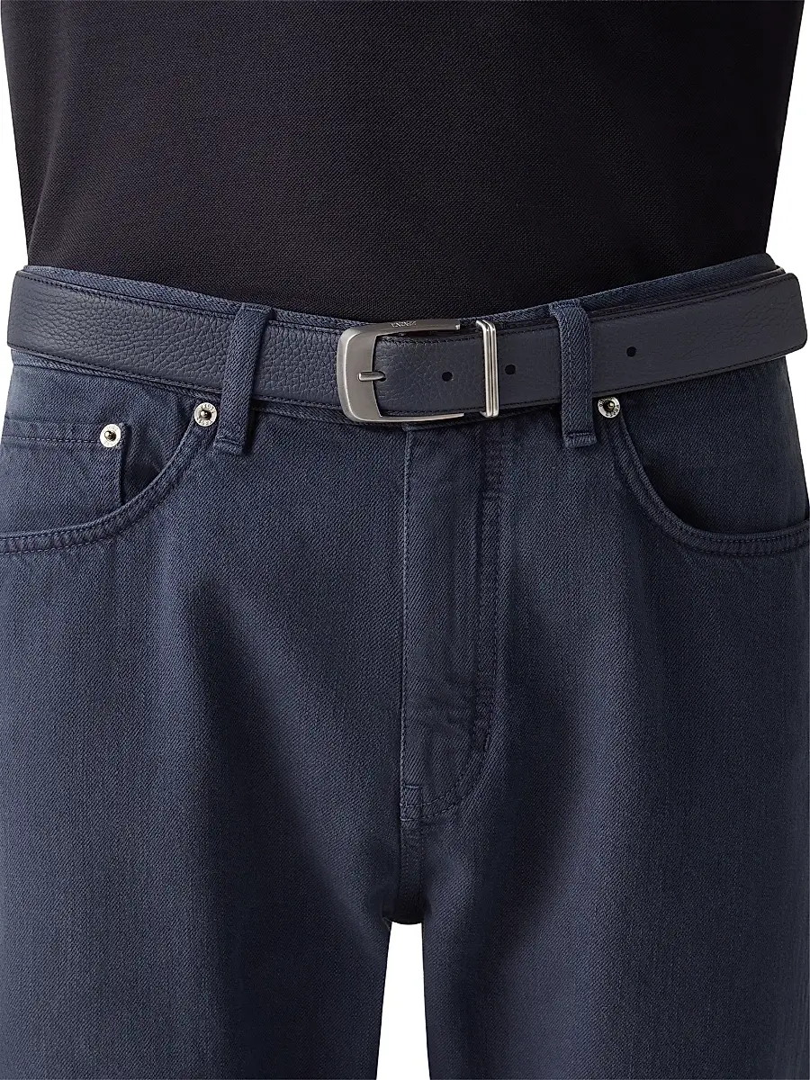 Zegna Men's Leather Belt | Thumbnail 2 Zegna Men's Leather Belt | Thumbnail 2