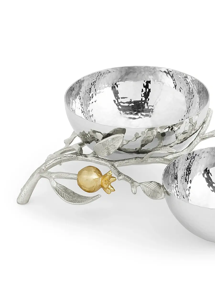 Michael Aram Pomegranate Silver & Gold Double Bowl | Thumbnail 4