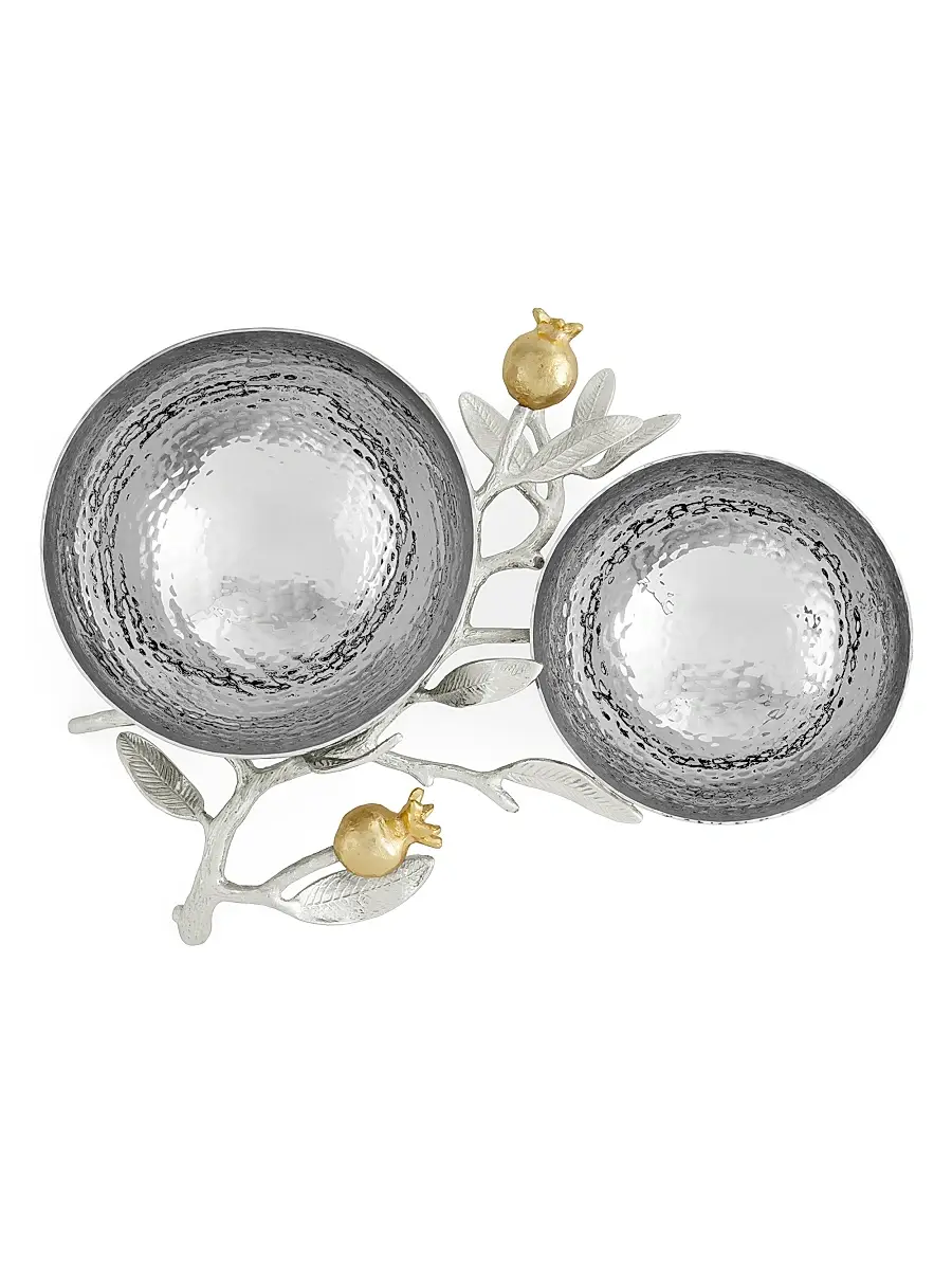 Michael Aram Pomegranate Silver & Gold Double Bowl | Thumbnail 5
