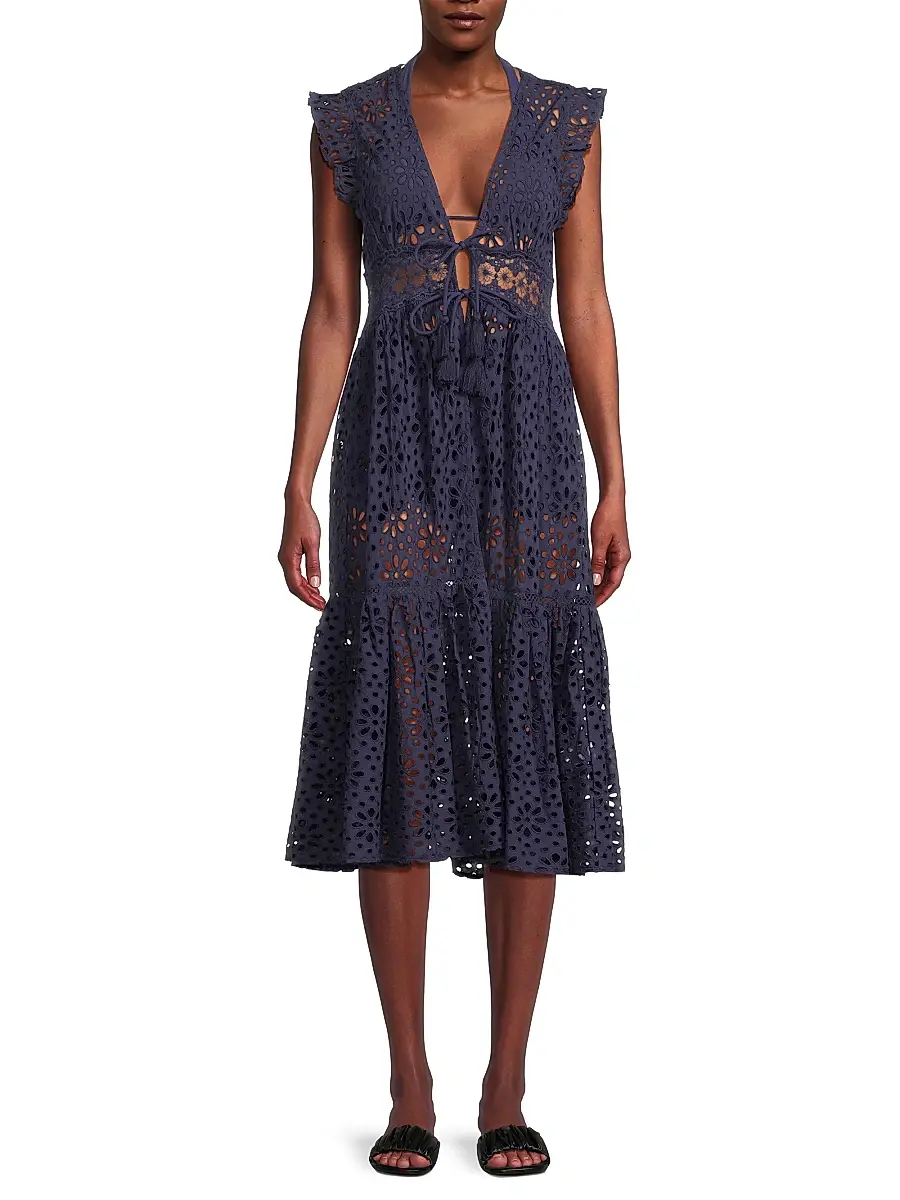 Change of Scenery Women's Lauren Eyelet Cover-Up Dress | Thumbnail 3 Change of Scenery Women's Lauren Eyelet Cover-Up Dress | Thumbnail 3