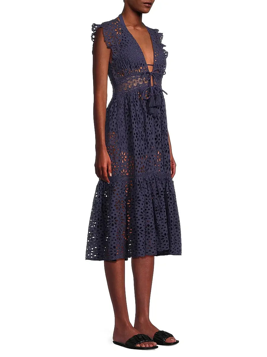 Change of Scenery Women's Lauren Eyelet Cover-Up Dress | Thumbnail 4 Change of Scenery Women's Lauren Eyelet Cover-Up Dress | Thumbnail 4