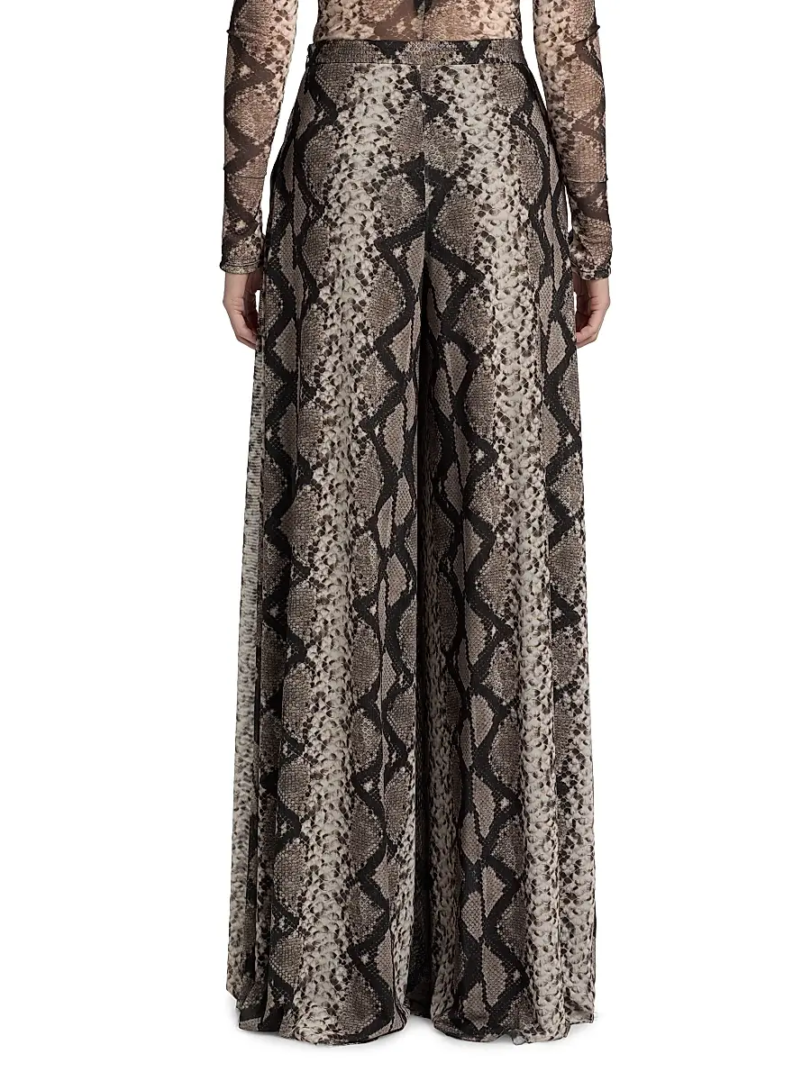 Lapointe Women's Python Print Mesh Wide-Leg Pants | Thumbnail 5 Lapointe Women's Python Print Mesh Wide-Leg Pants | Thumbnail 5