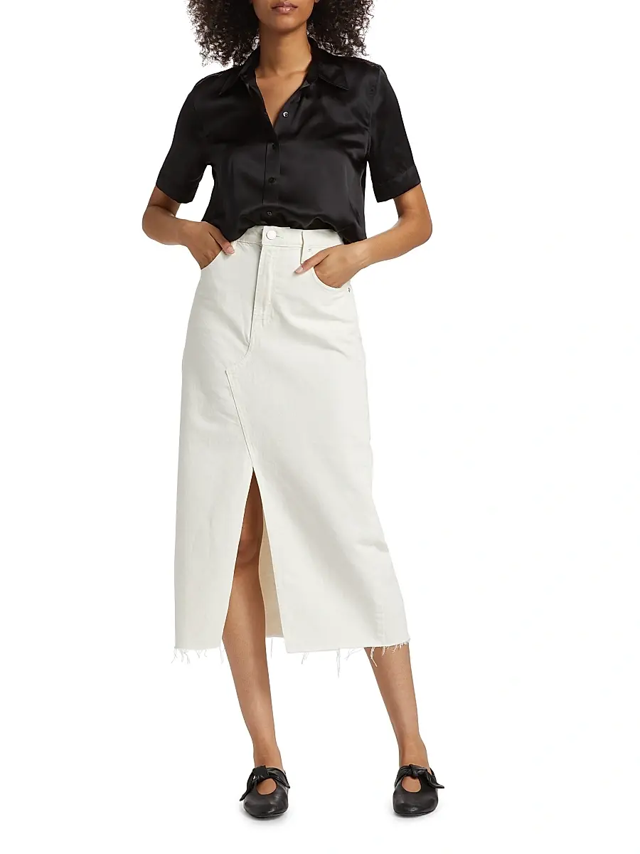 L'Agence Women's Ellah Satin Silk Shirt | Thumbnail 2