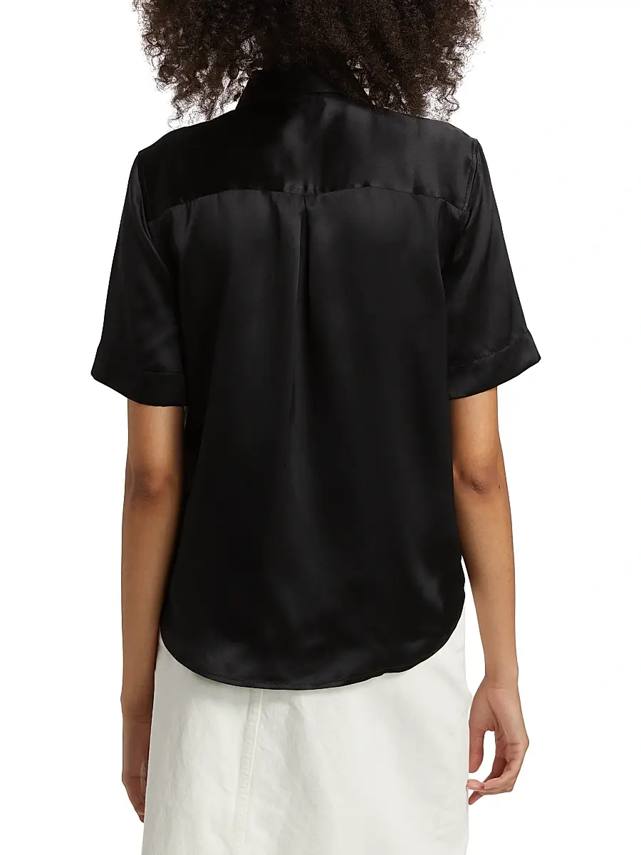 L'Agence Women's Ellah Satin Silk Shirt | Thumbnail 5