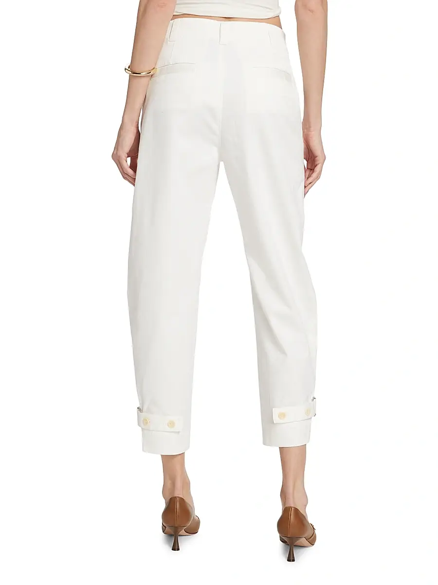 Proenza Schouler White Label Women's Cotton Twill Tapered Crop Pants | Thumbnail 5 Proenza Schouler White Label Women's Cotton Twill Tapered Crop Pants | Thumbnail 5