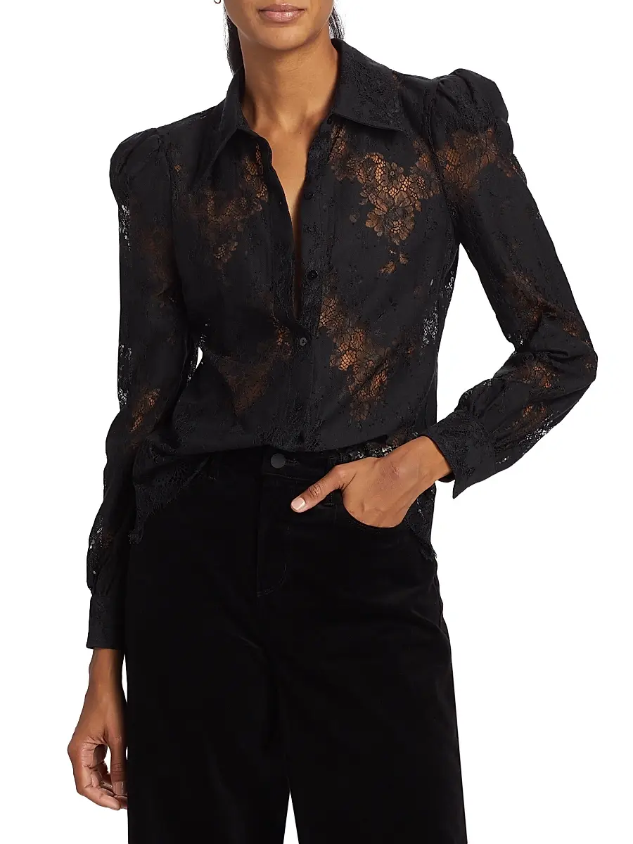 L'Agence Women's Jenica Floral Lace Blouse | Thumbnail 3 L'Agence Women's Jenica Floral Lace Blouse | Thumbnail 3