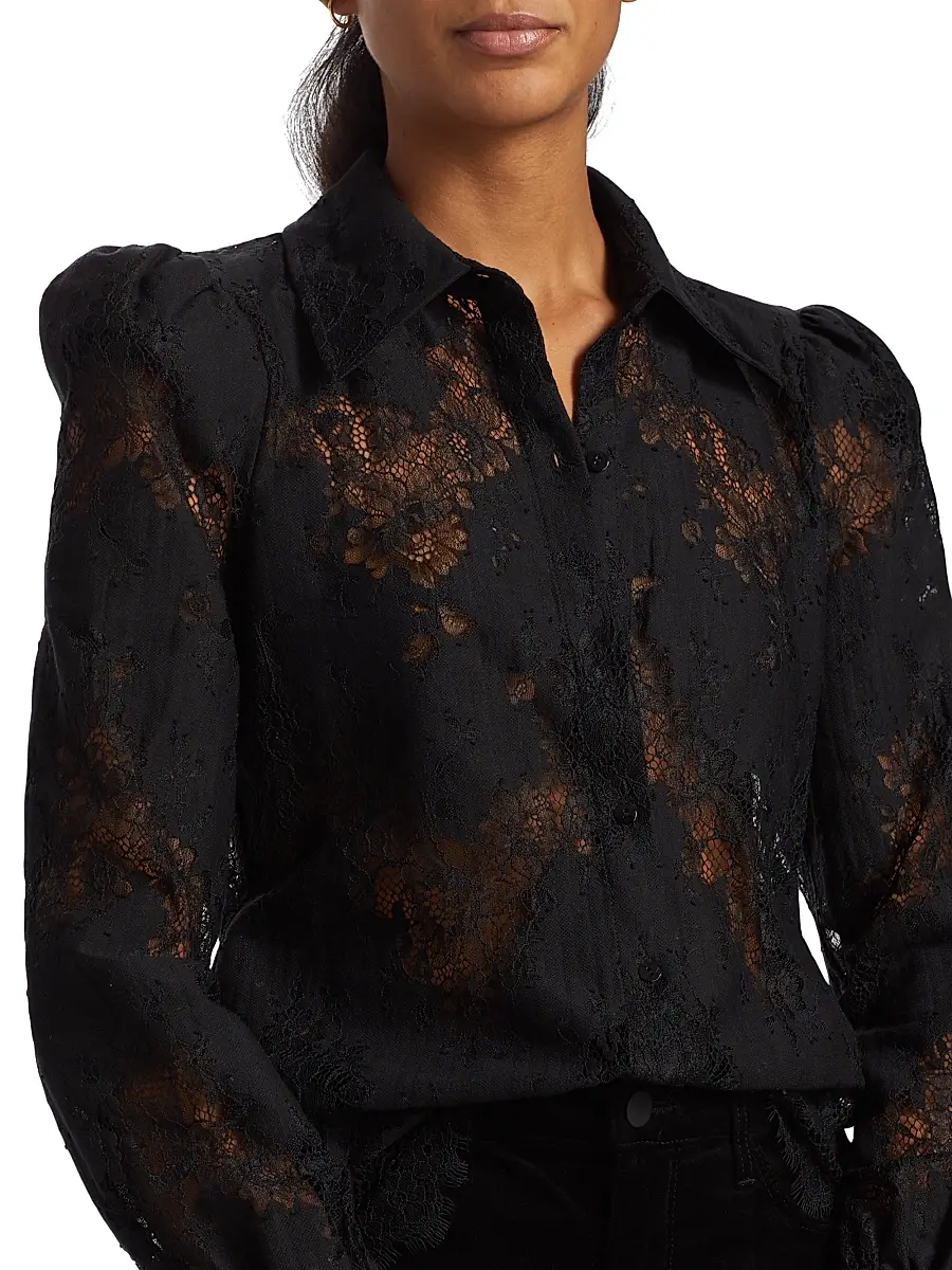L'Agence Women's Jenica Floral Lace Blouse | Thumbnail 6 L'Agence Women's Jenica Floral Lace Blouse | Thumbnail 6