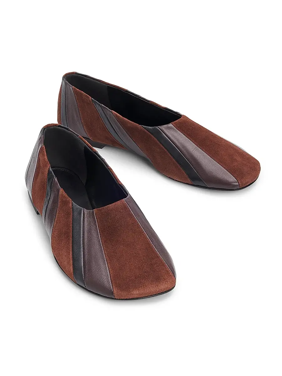 Proenza Schouler Women's Glove Pieced Leather & Suede Slippers - Black Espresso Multi | Thumbnail 2 Proenza Schouler Women's Glove Pieced Leather & Suede Slippers - Black Espresso Multi | Thumbnail 2