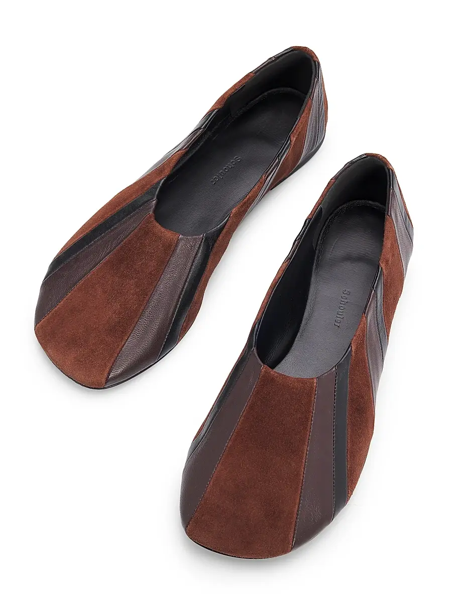 Proenza Schouler Women's Glove Pieced Leather & Suede Slippers - Black Espresso Multi | Thumbnail 4 Proenza Schouler Women's Glove Pieced Leather & Suede Slippers - Black Espresso Multi | Thumbnail 4