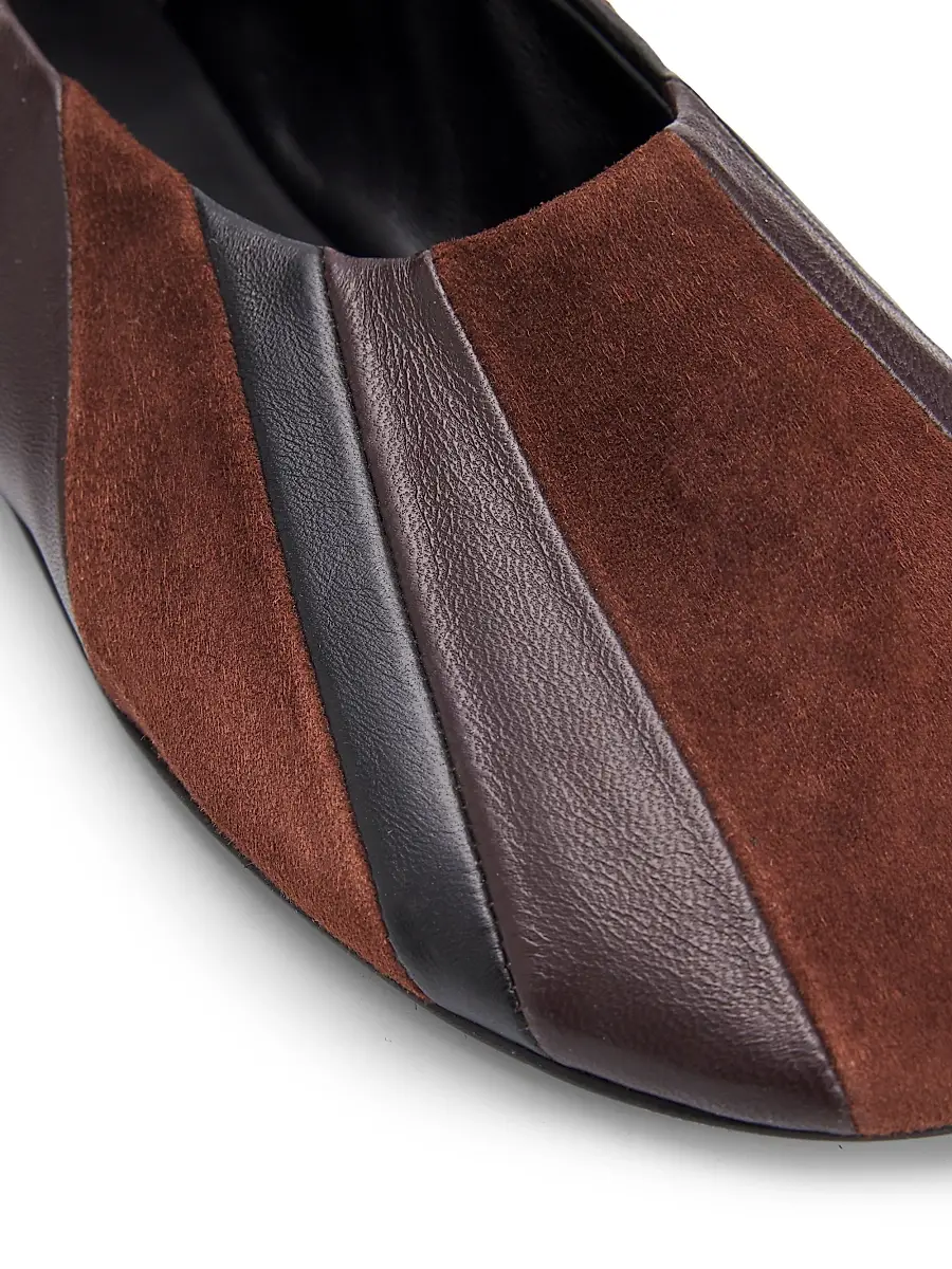Proenza Schouler Women's Glove Pieced Leather & Suede Slippers - Black Espresso Multi | Thumbnail 6 Proenza Schouler Women's Glove Pieced Leather & Suede Slippers - Black Espresso Multi | Thumbnail 6
