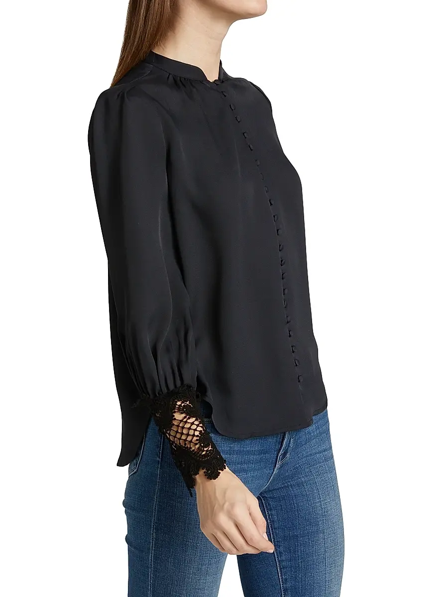 L'Agence Women's Ava Lace Cuff Blouse | Thumbnail 4 L'Agence Women's Ava Lace Cuff Blouse | Thumbnail 4
