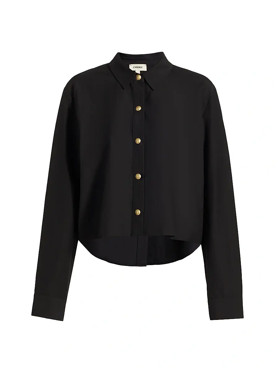 L'Agence Women's Cosette Crop High-Low Shirt | Image 1 L'Agence Women's Cosette Crop High-Low Shirt | Image 1