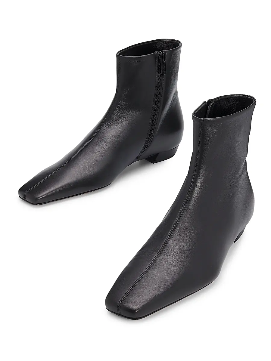 Proenza Schouler Women's Trap Flat Leather Ankle Boots | Thumbnail 2