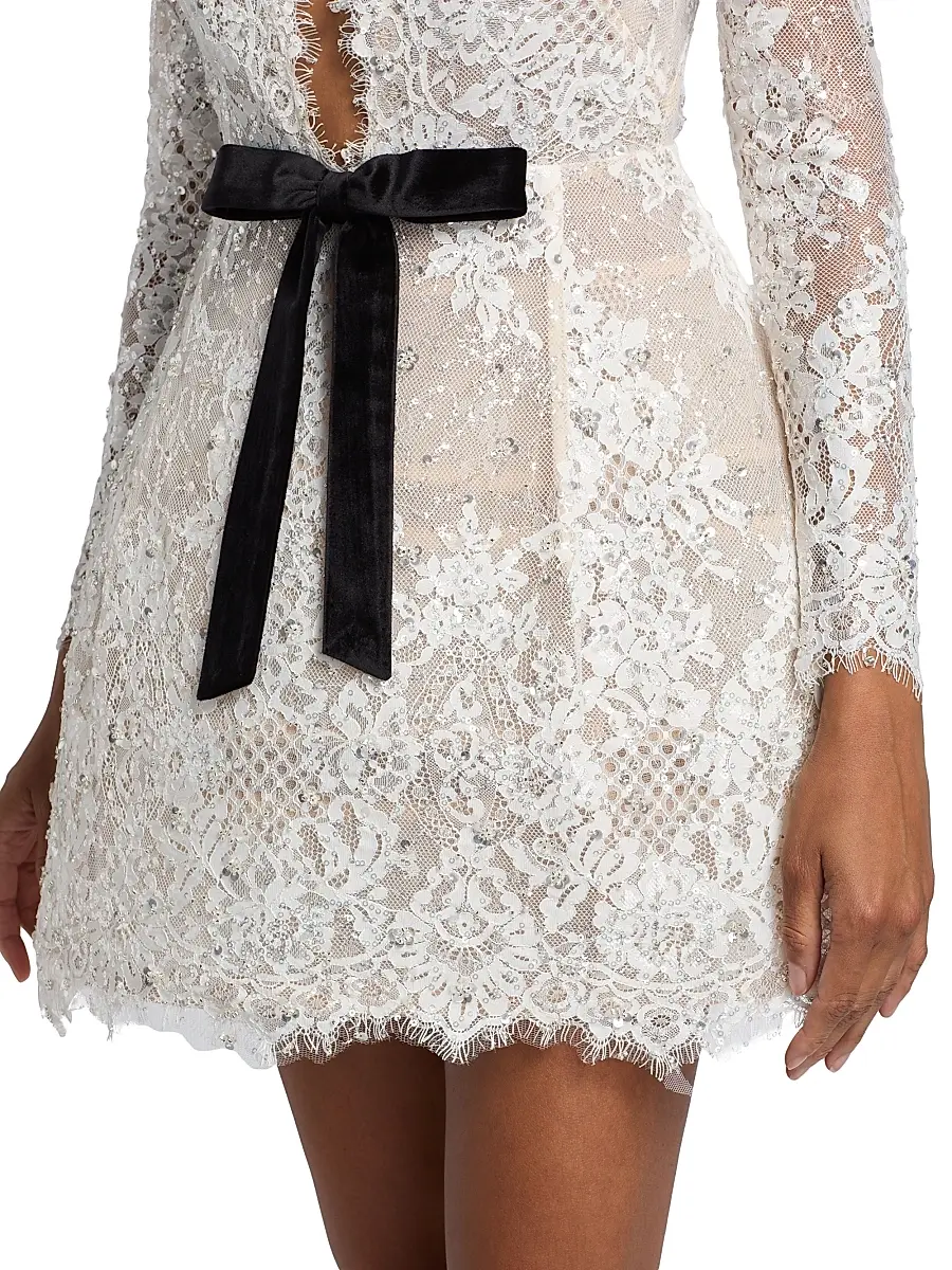 Bronx and Banco Women's Isa Embellished Lace Minidress - White Black | Thumbnail 6 Bronx and Banco Women's Isa Embellished Lace Minidress - White Black | Thumbnail 6
