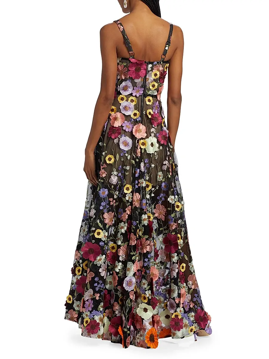 Bronx Banco Women's Jasmine Multi Floral Maxi Dress - Black Multi | Thumbnail 5