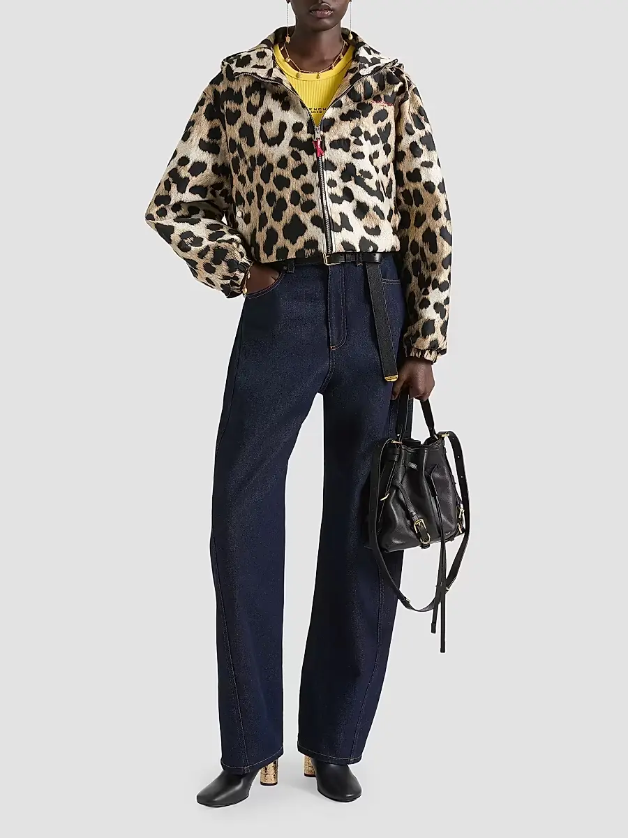 Givenchy Women's Windbreaker in Leopard Jacquard - Beige | Thumbnail 2 Givenchy Women's Windbreaker in Leopard Jacquard - Beige | Thumbnail 2