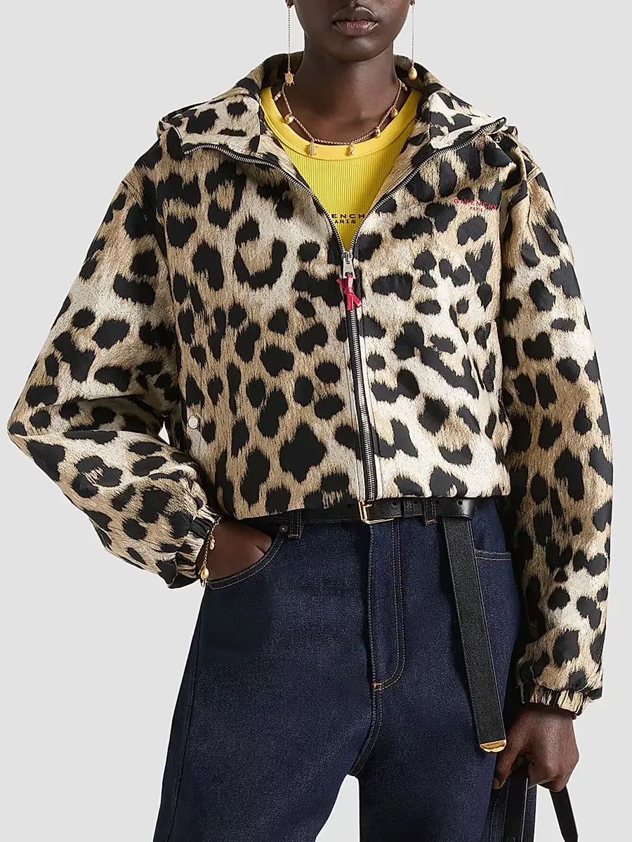 Givenchy Women's Windbreaker in Leopard Jacquard - Beige | Thumbnail 3 Givenchy Women's Windbreaker in Leopard Jacquard - Beige | Thumbnail 3