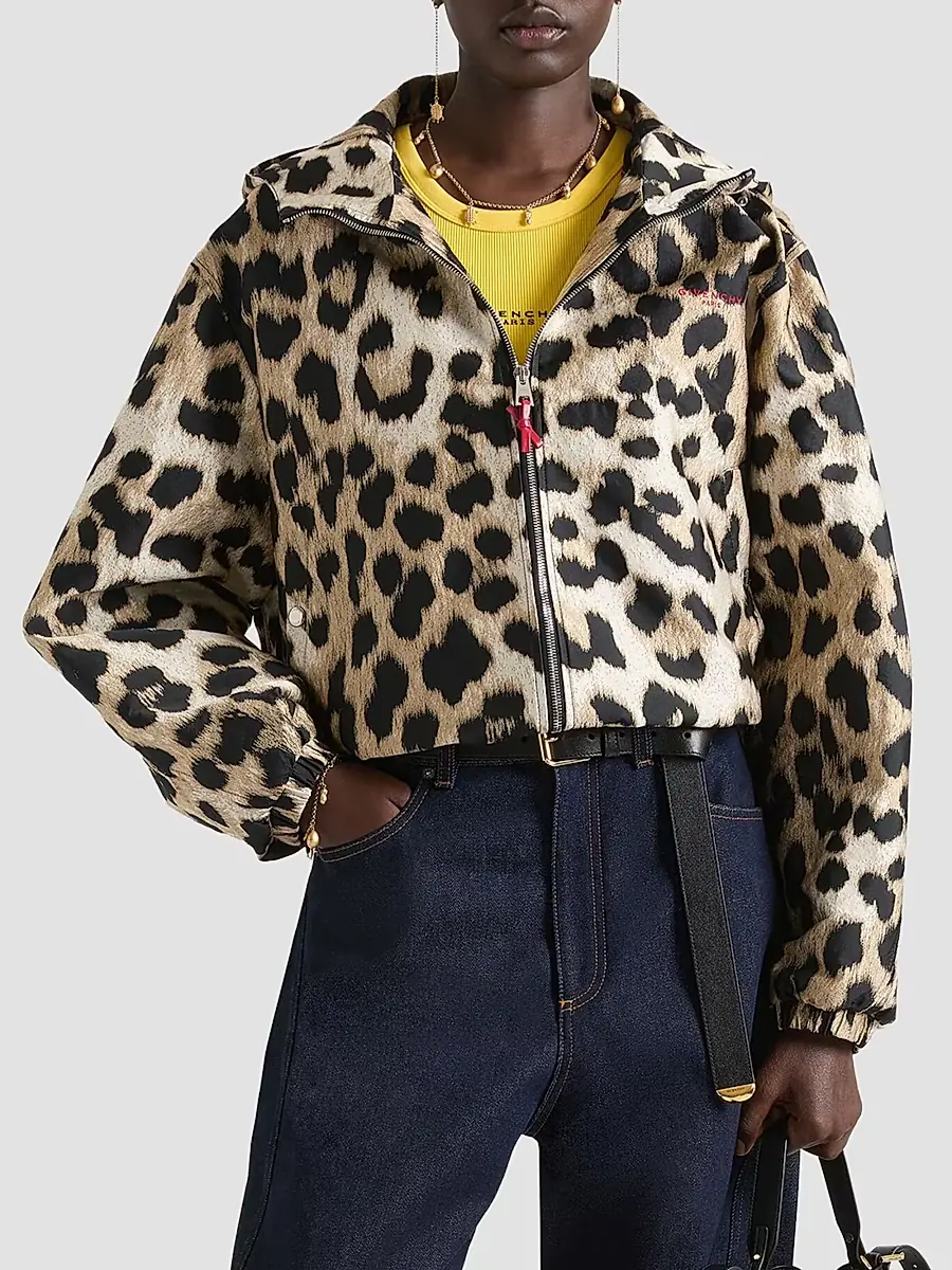 Givenchy Women's Windbreaker in Leopard Jacquard - Beige | Thumbnail 4 Givenchy Women's Windbreaker in Leopard Jacquard - Beige | Thumbnail 4