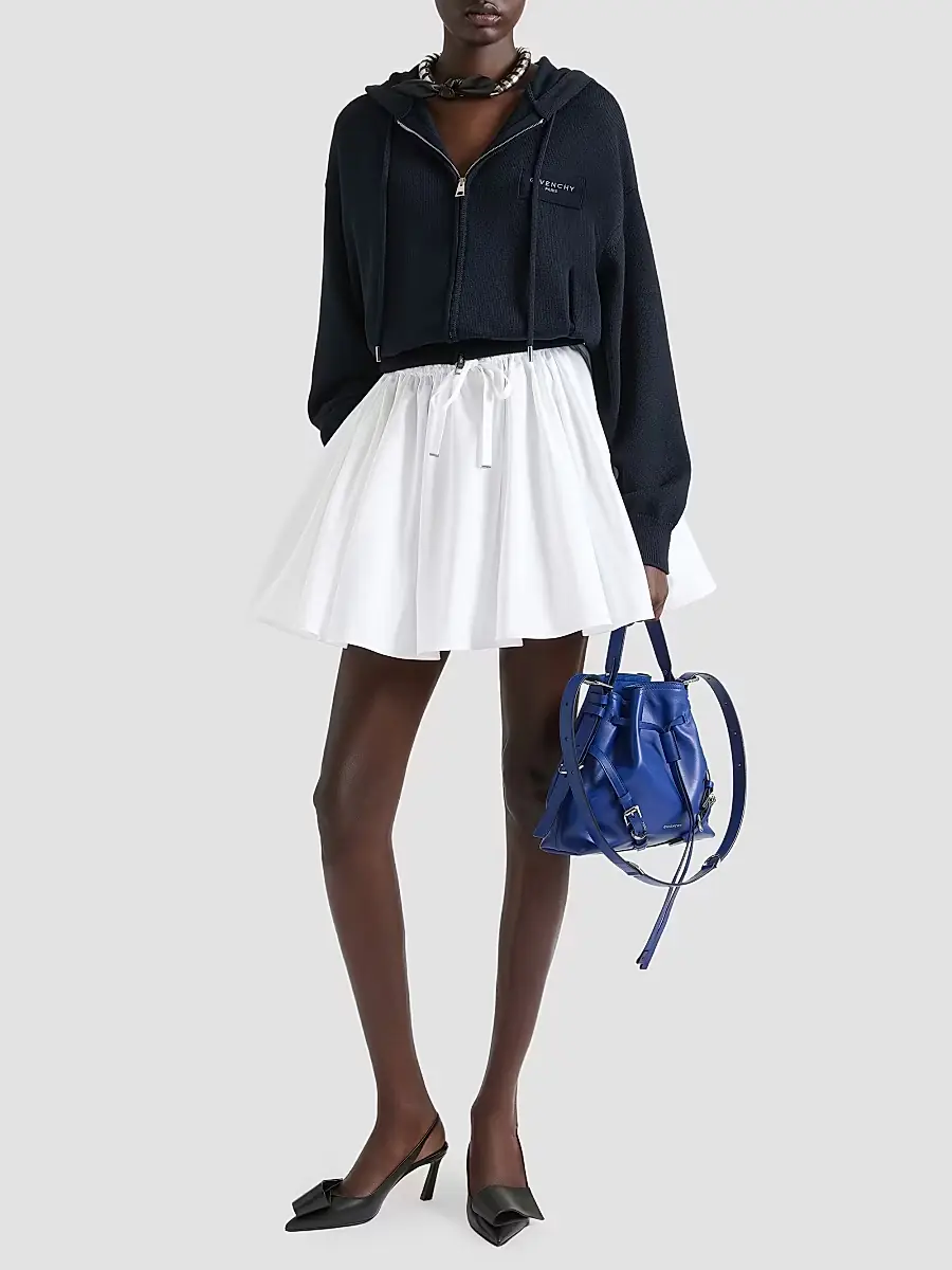 Givenchy Women's Mini Pleated Skirt in Poplin - White | Thumbnail 2 Givenchy Women's Mini Pleated Skirt in Poplin - White | Thumbnail 2
