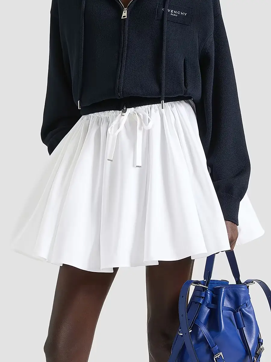 Givenchy Women's Mini Pleated Skirt in Poplin - White | Thumbnail 3 Givenchy Women's Mini Pleated Skirt in Poplin - White | Thumbnail 3