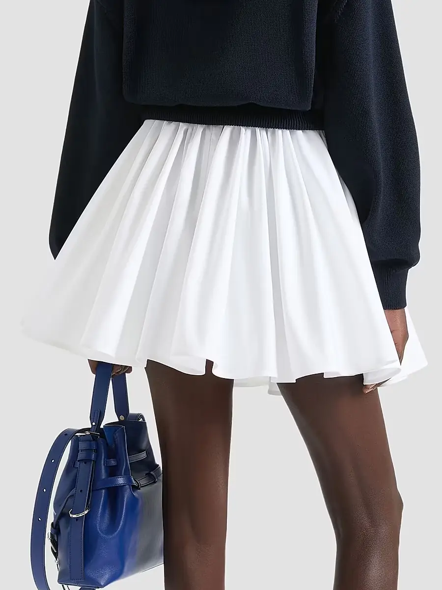 Givenchy Women's Mini Pleated Skirt in Poplin - White | Thumbnail 4 Givenchy Women's Mini Pleated Skirt in Poplin - White | Thumbnail 4