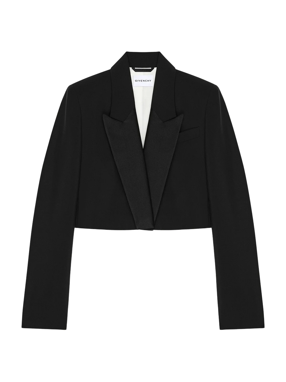 Women's Cropped Jacket in Wool and Mohair - Black