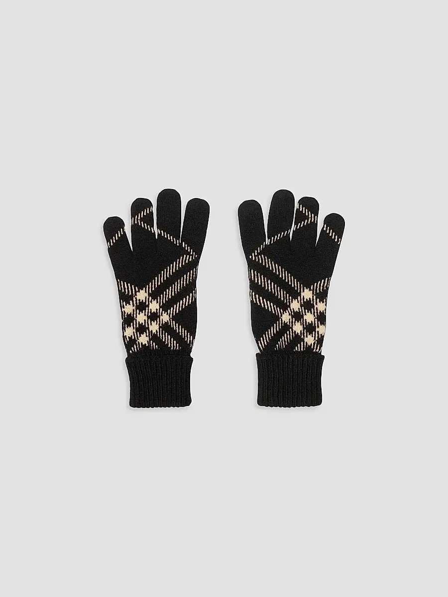 Burberry Men's Check Cashmere-Blend Gloves | Thumbnail 2 Burberry Men's Check Cashmere-Blend Gloves | Thumbnail 2
