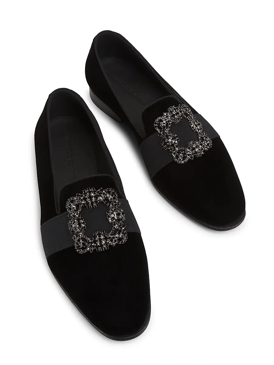 Manolo Blahnik Men's Carlton Crystal-Buckle Loafers | Thumbnail 4
