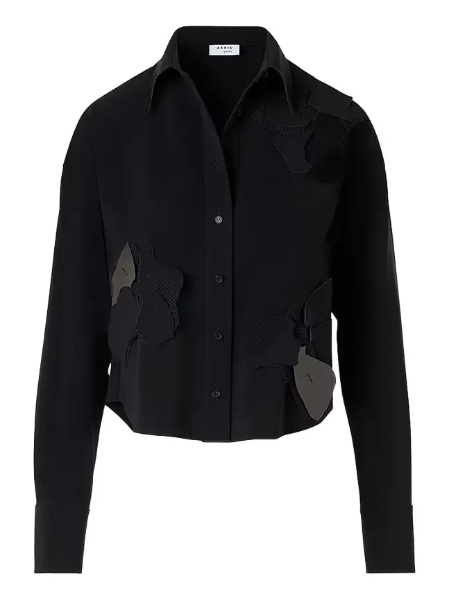 Women's 3D Floral Patch Blouse