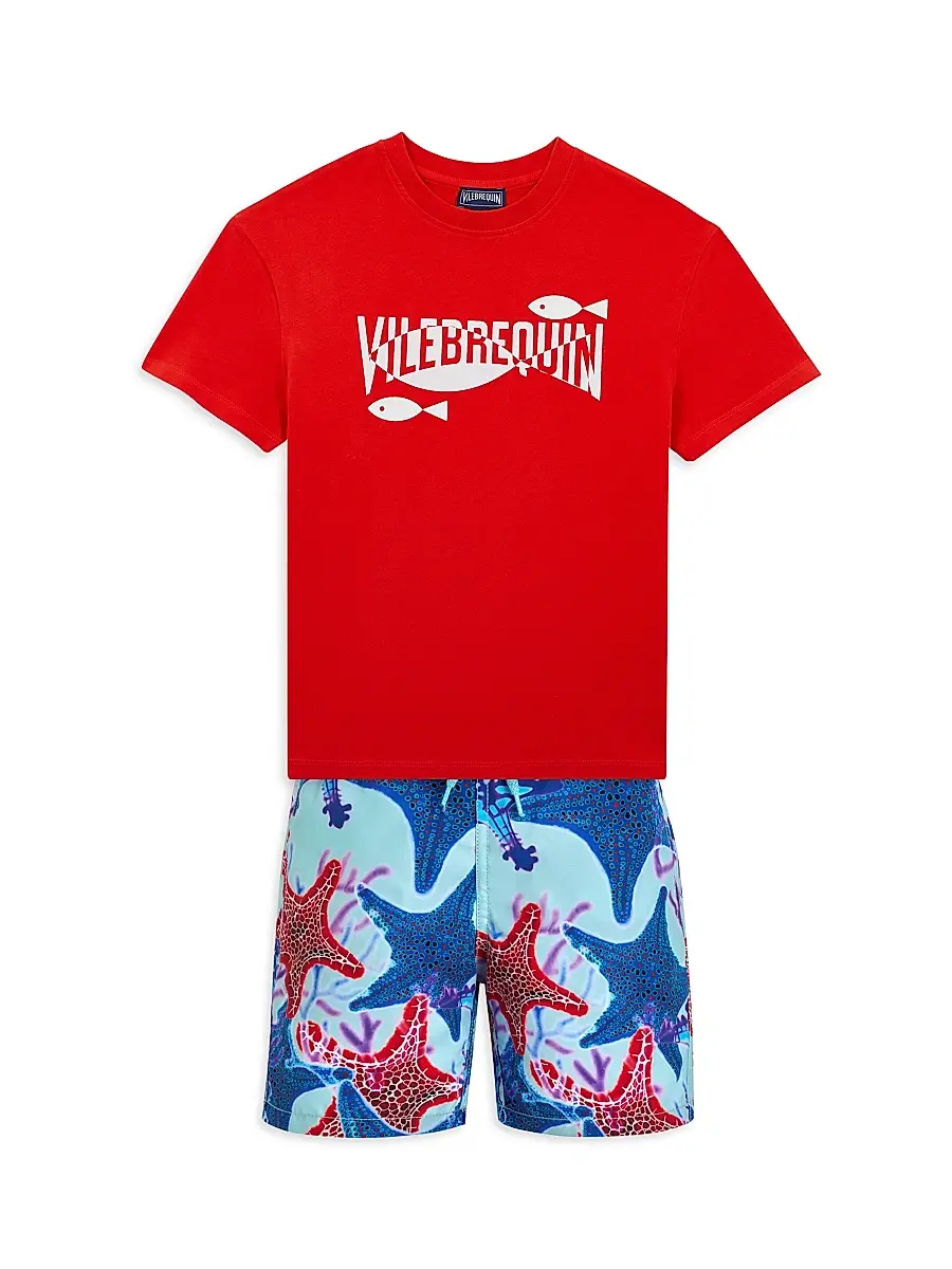 Vilebrequin Little Boy's & Boy's Glowed Star Print Swim Trunks | Thumbnail 2 Vilebrequin Little Boy's & Boy's Glowed Star Print Swim Trunks | Thumbnail 2