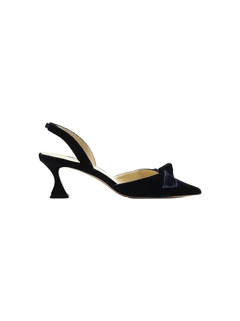 Alexandre Birman Women's Clarita Bell 60MM Velvet Slingback Pumps - Blu Notte | Image 1 Alexandre Birman Women's Clarita Bell 60MM Velvet Slingback Pumps - Blu Notte | Image 1