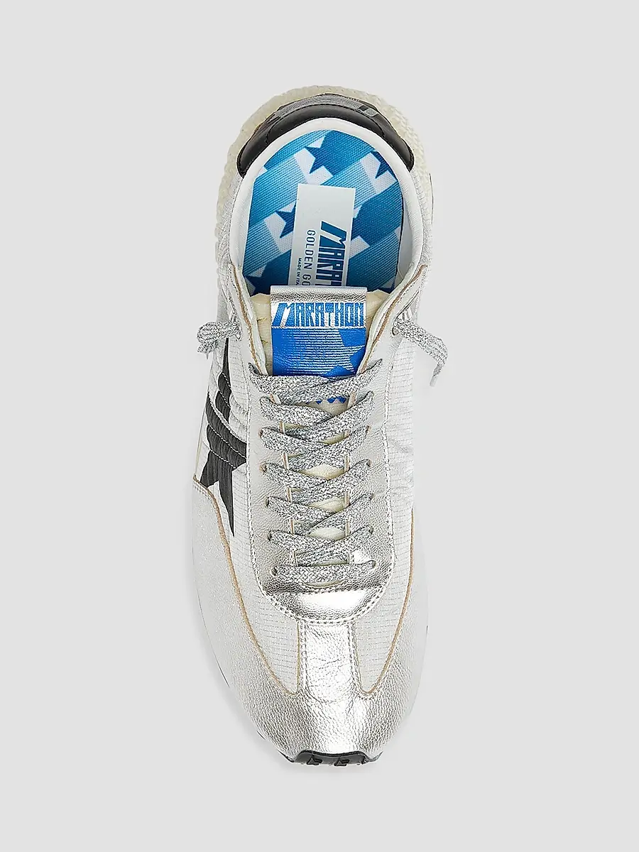 Golden Goose Men's Men's Marathon Nylon & Leather Low-Top Sneakers | Thumbnail 6 Golden Goose Men's Men's Marathon Nylon & Leather Low-Top Sneakers | Thumbnail 6