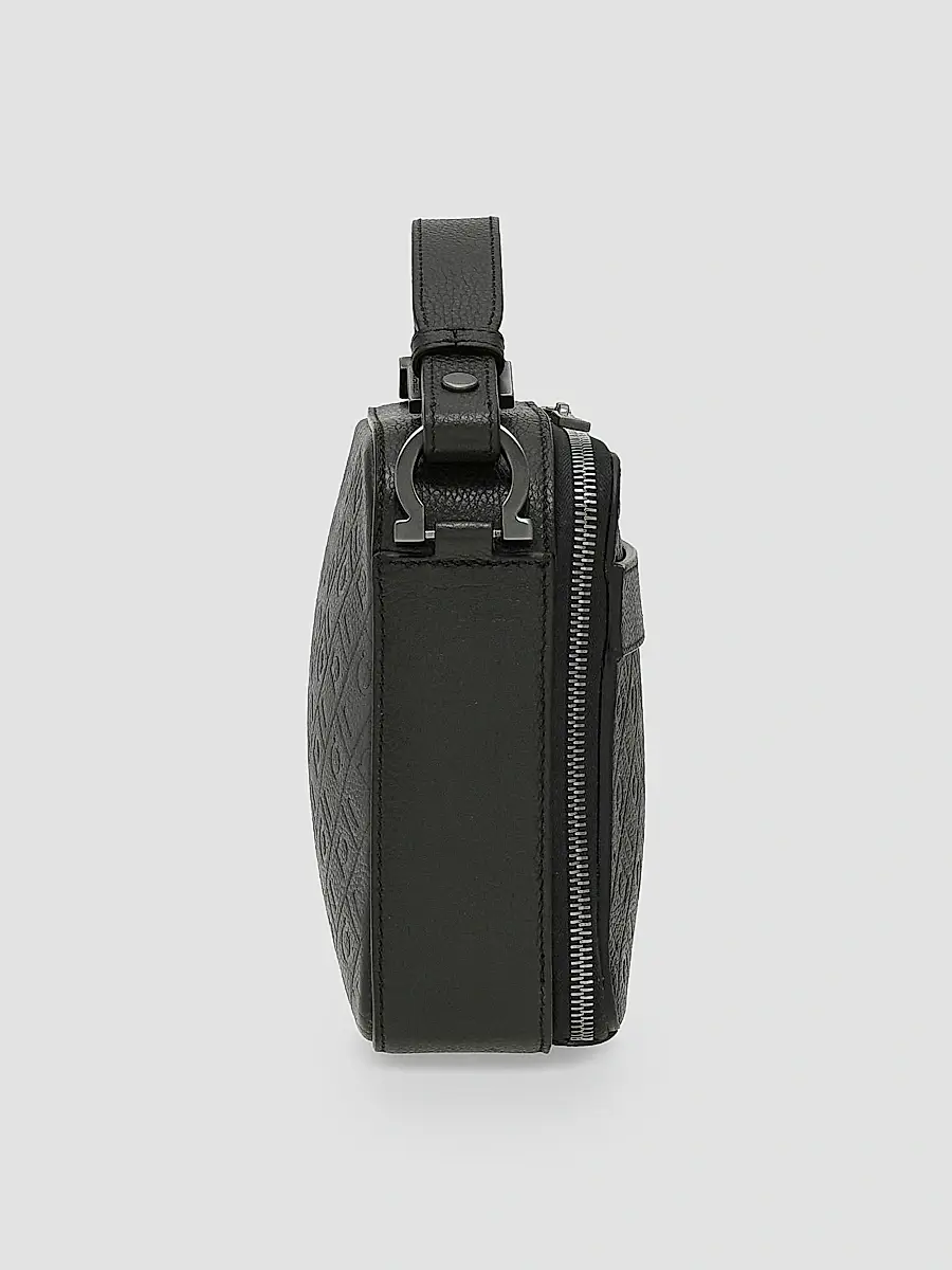 Ferragamo Men's Embossed Leather Shoulder Bag | Thumbnail 4 Ferragamo Men's Embossed Leather Shoulder Bag | Thumbnail 4