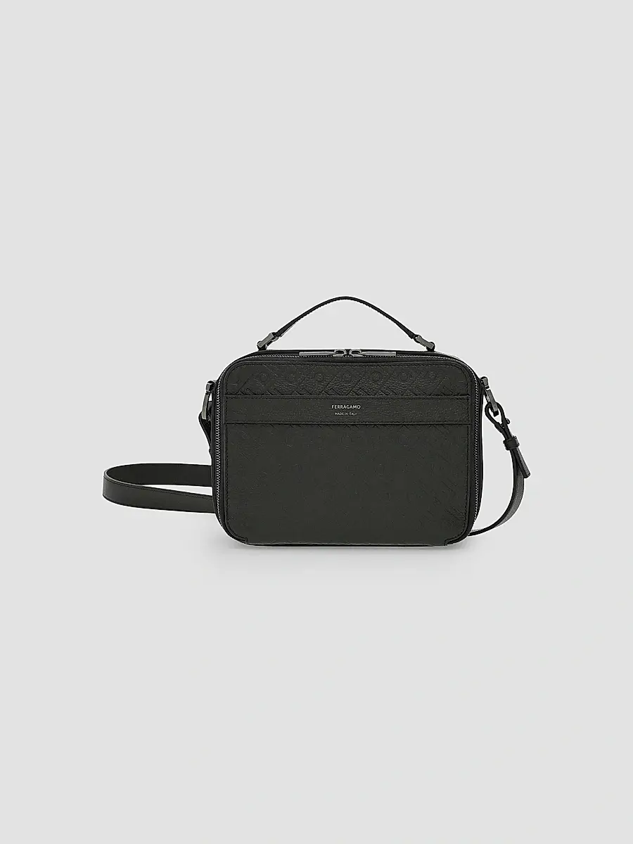 Ferragamo Men's Embossed Leather Shoulder Bag | Thumbnail 6 Ferragamo Men's Embossed Leather Shoulder Bag | Thumbnail 6