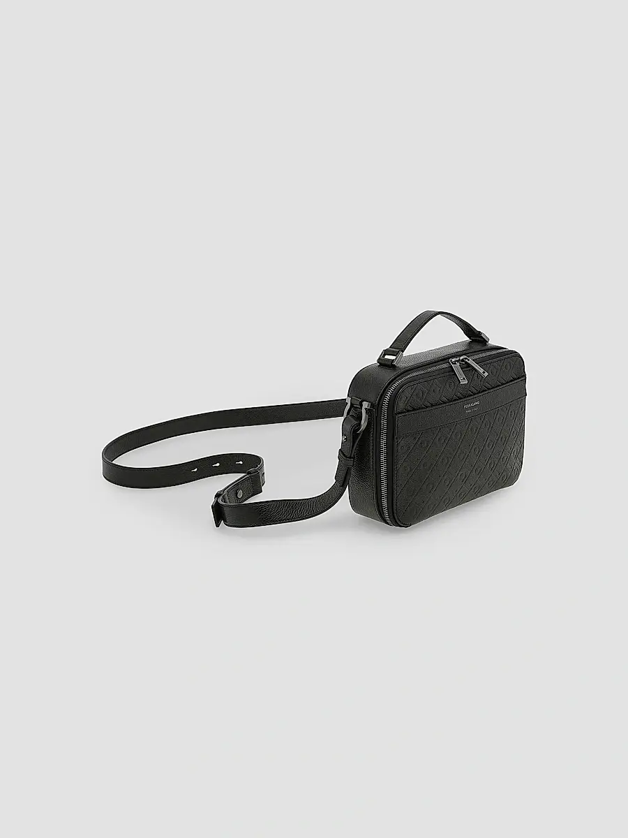 Ferragamo Men's Embossed Leather Shoulder Bag | Thumbnail 7 Ferragamo Men's Embossed Leather Shoulder Bag | Thumbnail 7