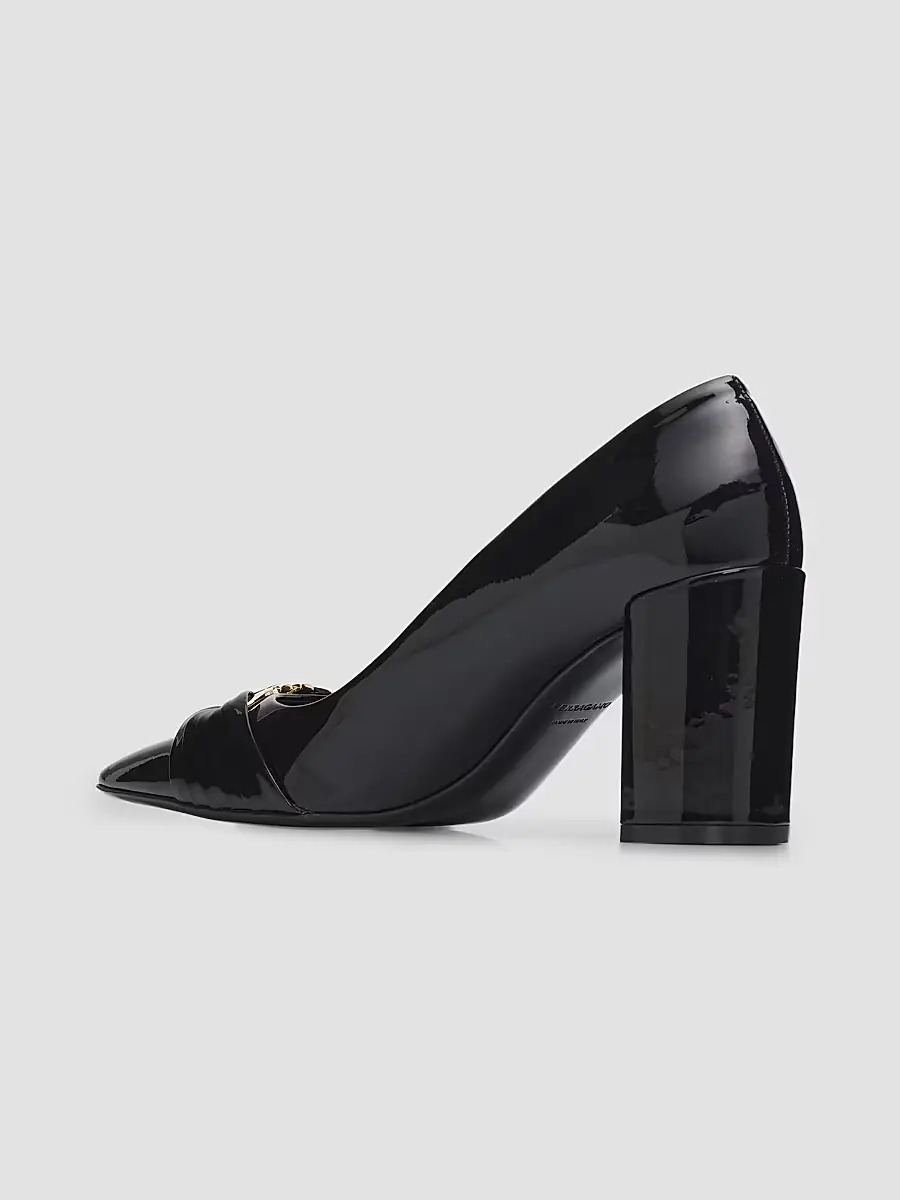 Ferragamo Women's Tillya Gancini Toe 70MM Patent Leather Block Heel Pump | Thumbnail 2 Ferragamo Women's Tillya Gancini Toe 70MM Patent Leather Block Heel Pump | Thumbnail 2