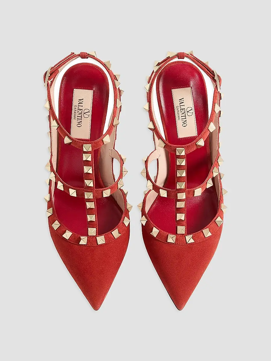 Valentino Women's Rockstud 100MM Suede Pumps | Thumbnail 4 Valentino Women's Rockstud 100MM Suede Pumps | Thumbnail 4