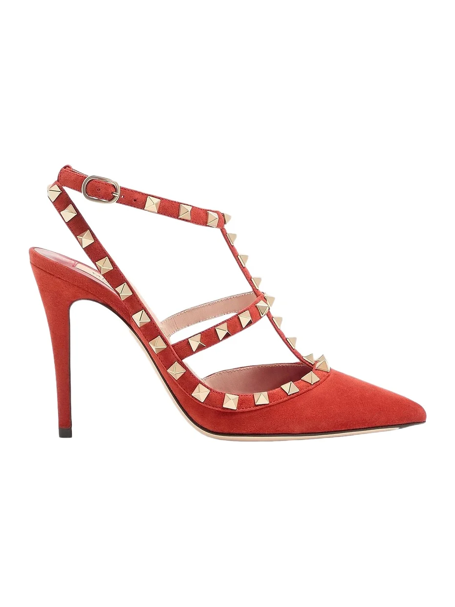Women's Rockstud 100MM Suede Pumps