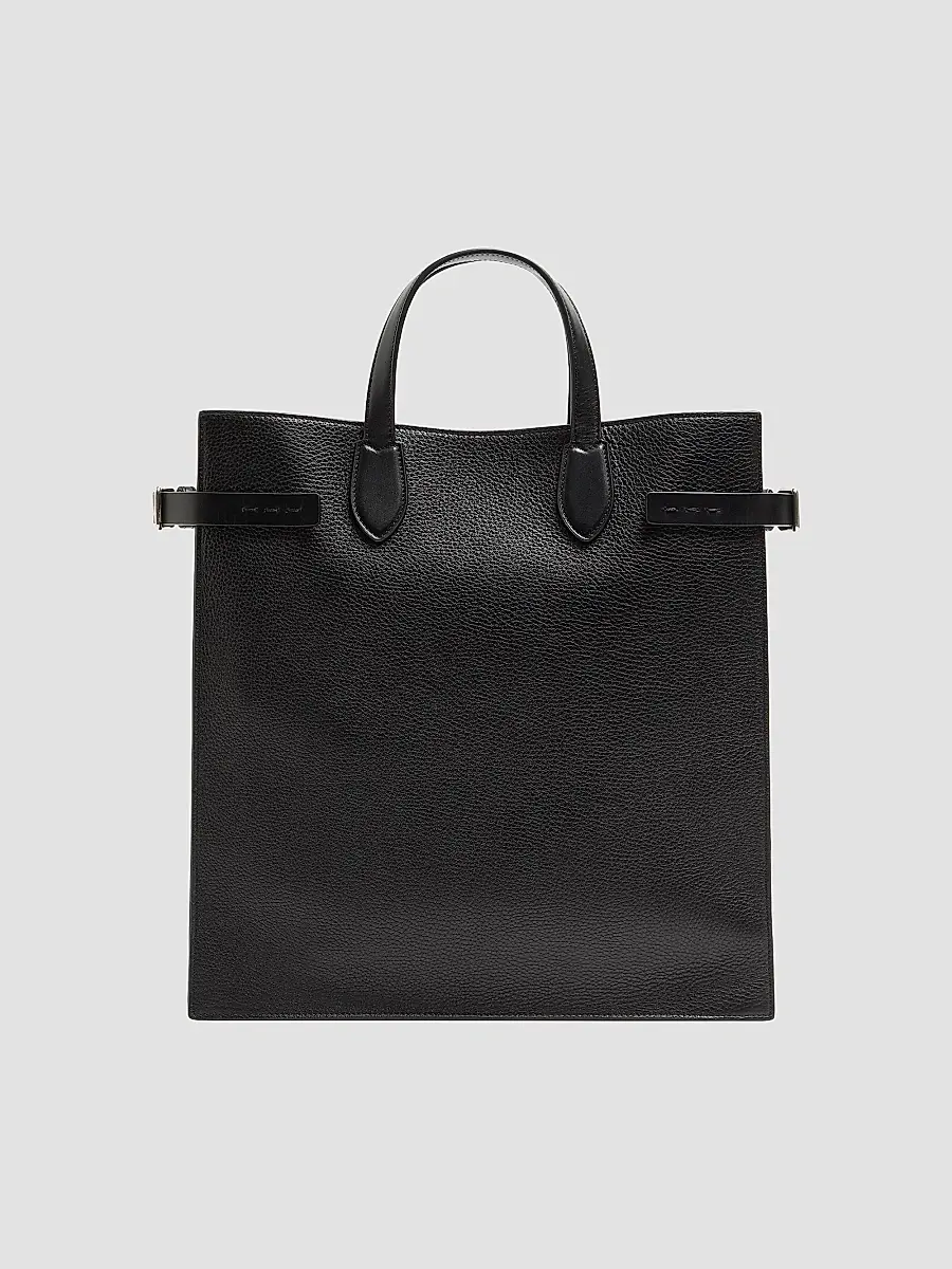 Valentino Men's Antibes Medium Shopping Bag in Grained Leather - Black | Thumbnail 2