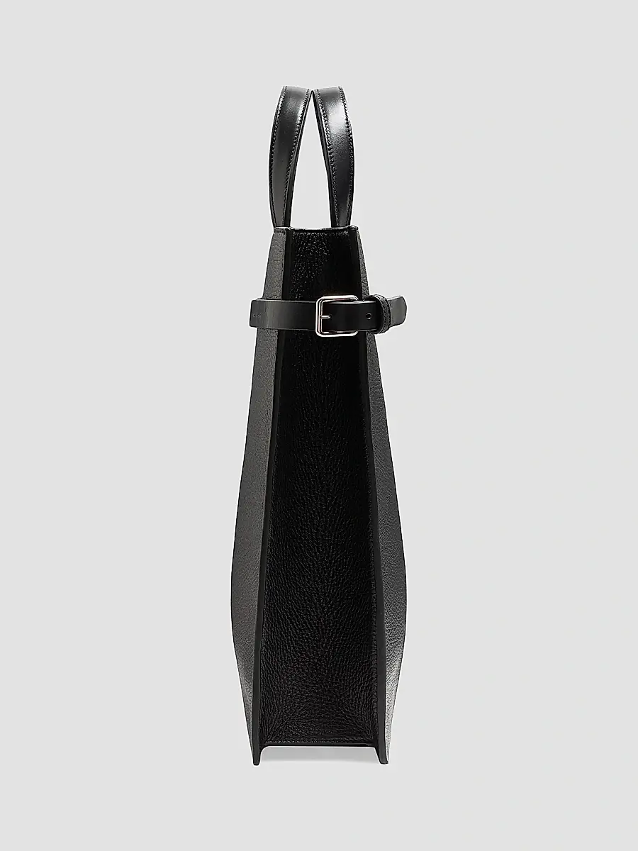 Valentino Men's Antibes Medium Shopping Bag in Grained Leather - Black | Thumbnail 4