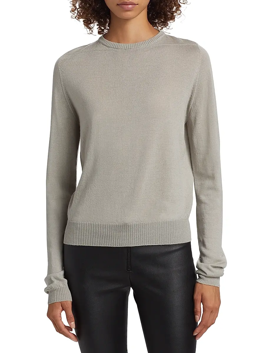 Rick Owens Women's Biker Wool Crewneck Sweater | Thumbnail 2 Rick Owens Women's Biker Wool Crewneck Sweater | Thumbnail 2