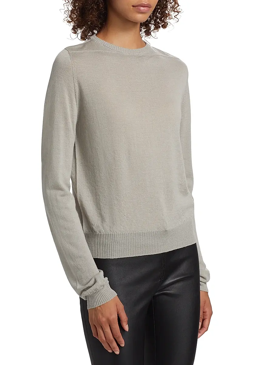Rick Owens Women's Biker Wool Crewneck Sweater | Thumbnail 3 Rick Owens Women's Biker Wool Crewneck Sweater | Thumbnail 3