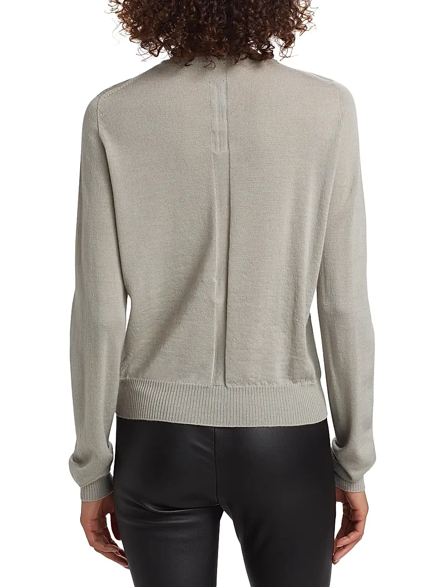 Rick Owens Women's Biker Wool Crewneck Sweater | Thumbnail 4 Rick Owens Women's Biker Wool Crewneck Sweater | Thumbnail 4