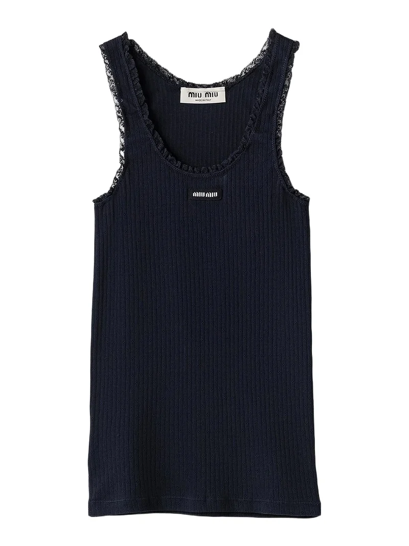 Miu Miu Women's Garment-Dyed Cotton Tank Top