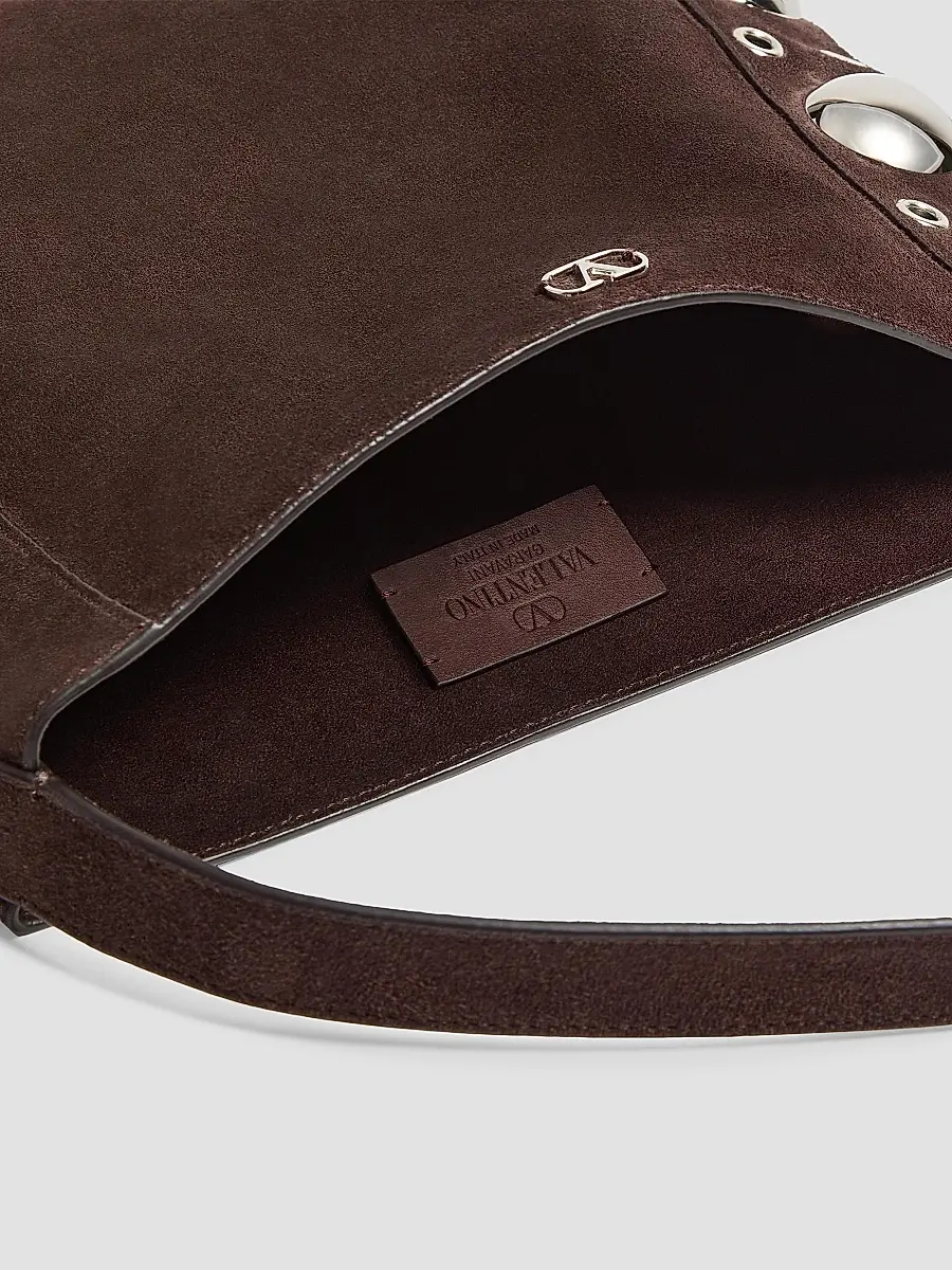 Valentino Women's Nellcôte Suede Shoulder Bag with Fringes - Testa Di Moro | Thumbnail 6 Valentino Women's Nellcôte Suede Shoulder Bag with Fringes - Testa Di Moro | Thumbnail 6