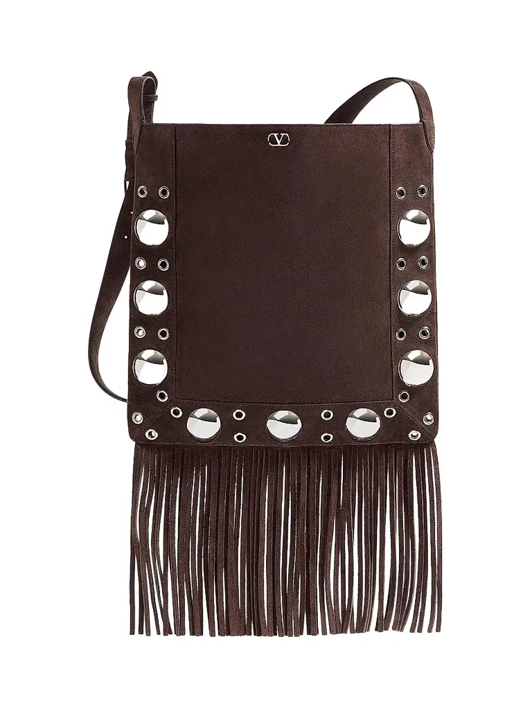 Valentino Garavani Women's Nellcôte Suede Shoulder Bag with Fringes | Image 1 Valentino Garavani Women's Nellcôte Suede Shoulder Bag with Fringes | Image 1