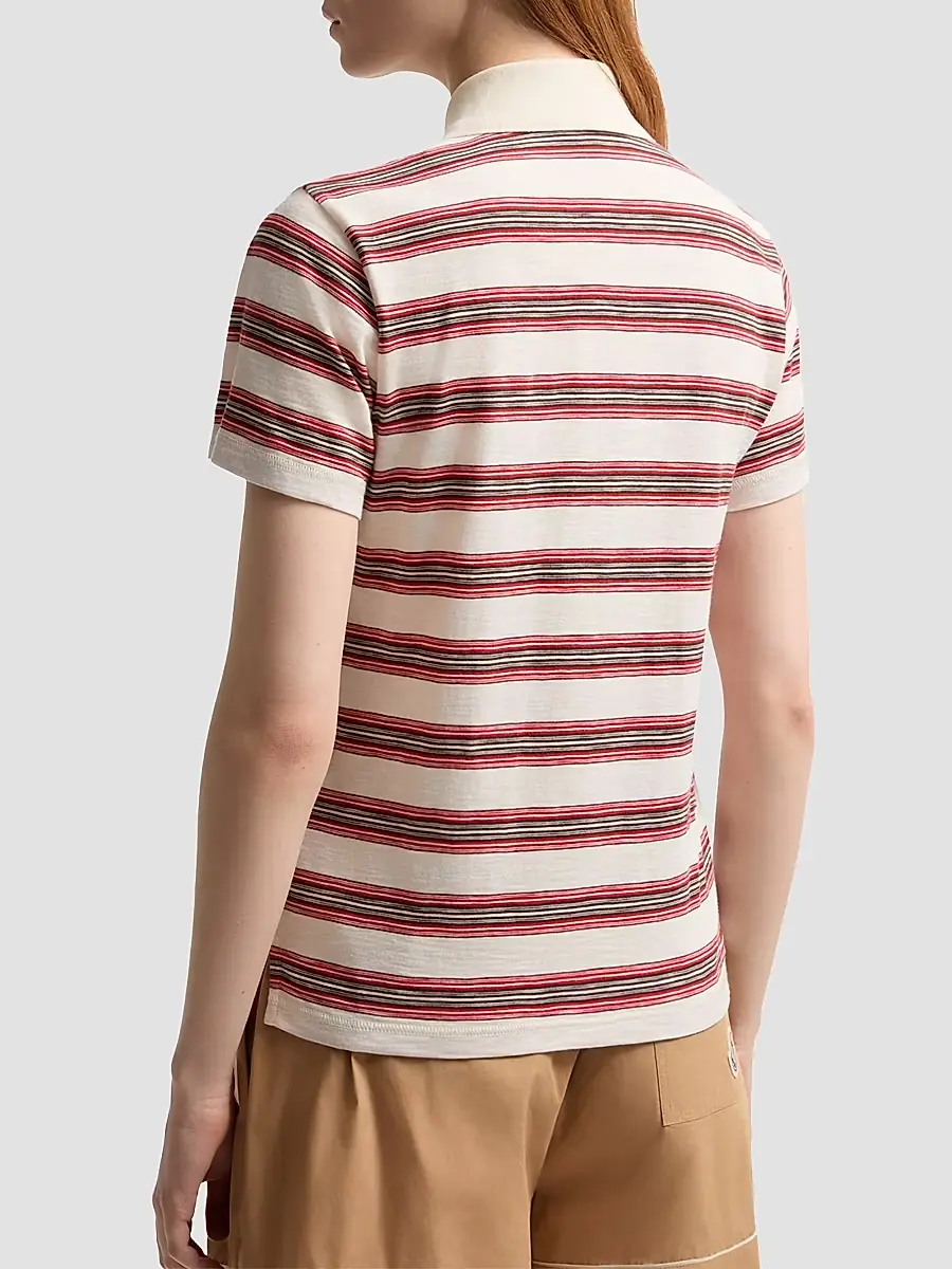 Moncler Women's Polo Shirt in Cotton with Stripes | Thumbnail 3 Moncler Women's Polo Shirt in Cotton with Stripes | Thumbnail 3